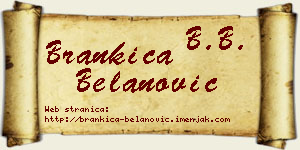 Brankica Belanović vizit kartica